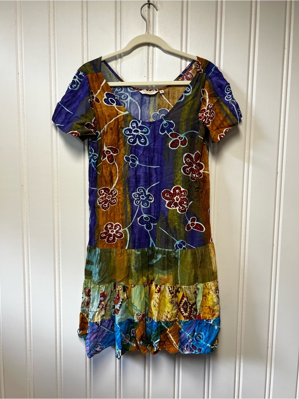 Jams World Charms Print Tiered Rayon Dress | Made in Hawaii | Size Small